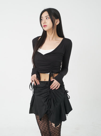 Unbalanced Mini Skirt BY309