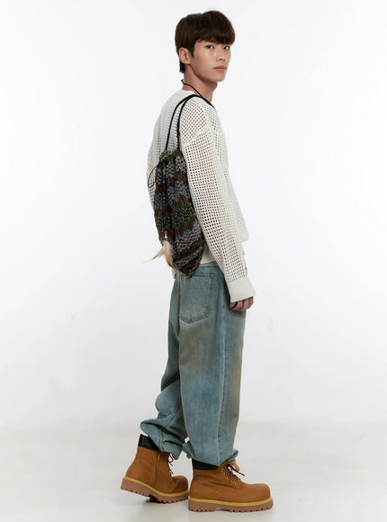 Men's Vintage Wash Wide Fit Jeans IS529