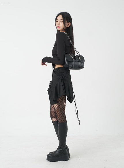 Unbalanced Mini Skirt BY309