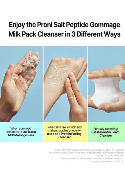 Proni Salt Peptide Gommage Milk Pack Cleanser (90ml)