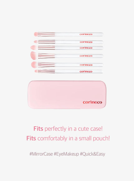 Pink Pocket Eye Brush Set