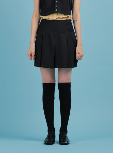 Basic Formal Pleated Mini Skirt BA27