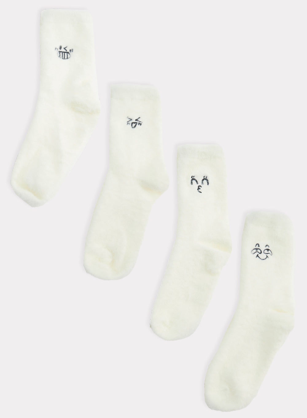 Soft Embroidered Socks 4 Pack IN316