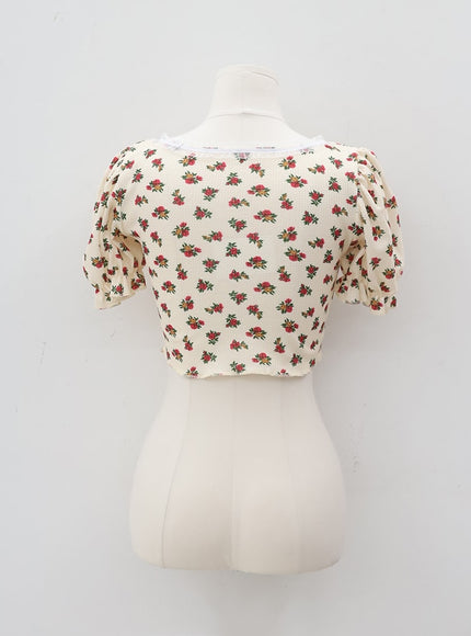 Lacy Flower Print Cardigan BY31