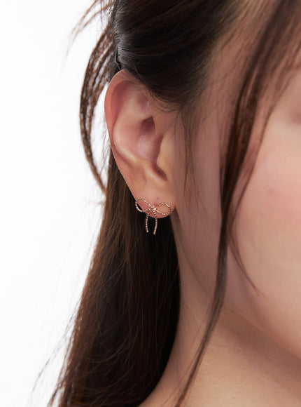 Rose Knot Ribbon Earrings IM531