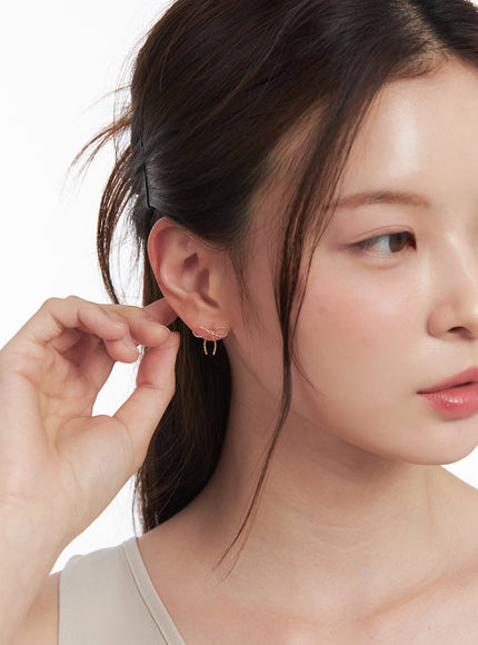 Rose Knot Ribbon Earrings IM531