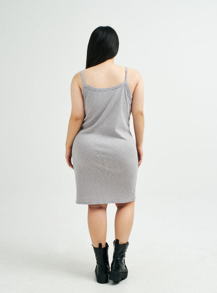 Plus Sleeveless Ribbed Midi Dress IY24