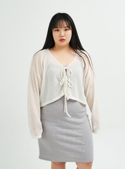 Plus Sleeveless Ribbed Midi Dress IY24