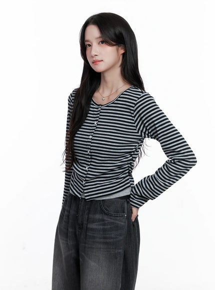 Striped Layered Long Sleeve Top CS519