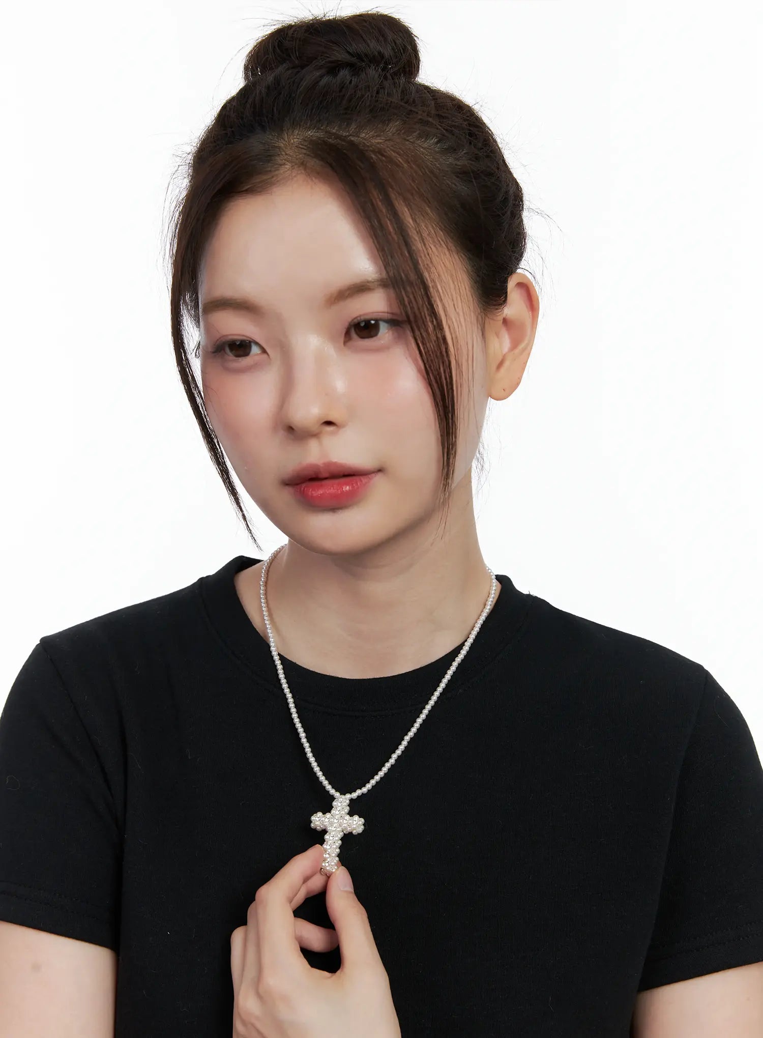 Pearl Cross Necklace IN514