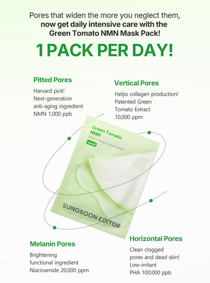 Green Tomato NMN Pore Minimizing Ampoule Mask (23g*10ea)