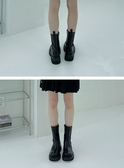 Elastic Gusset Ankle Zipper Boots CJ305