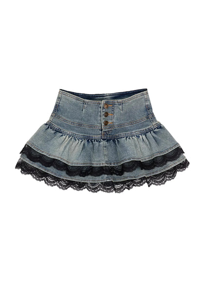ruffle-lace-denim-mini-skirt-iy515
