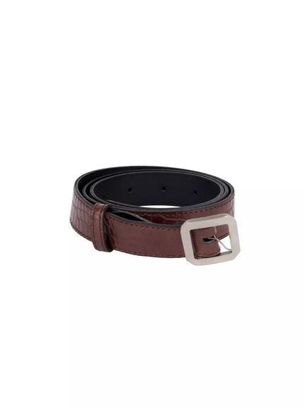 Square Buckle Textured Belt IJ509
