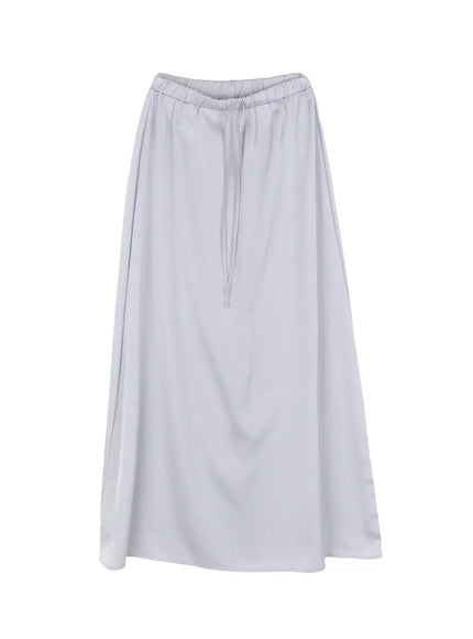 Elegant Satin Maxi Skirt IS516
