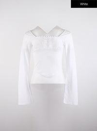 square-neck-laced-corset-long-sleeve-id315