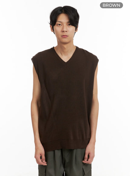 mens-classic-v-neck-knit-vest-brown-iy410