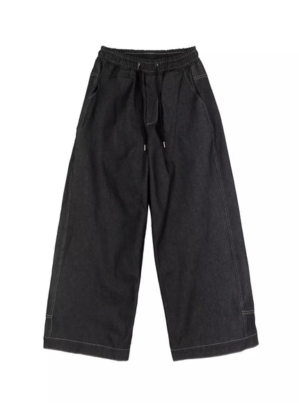 Men's Dark Denim Wide Pants IO516