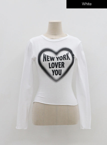 Wave New York Crop Long Sleeve T-Shirt IS06