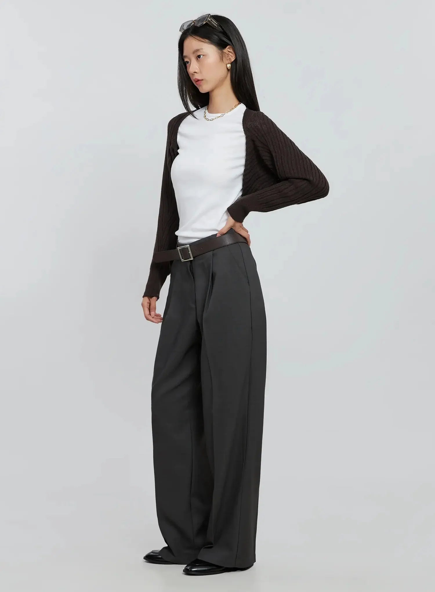 Ribbed Knit Bolero IN507