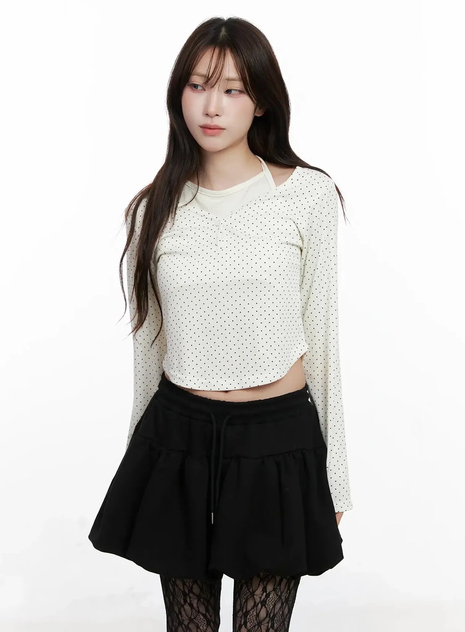 Polka Dot Layered Halter Top IN525