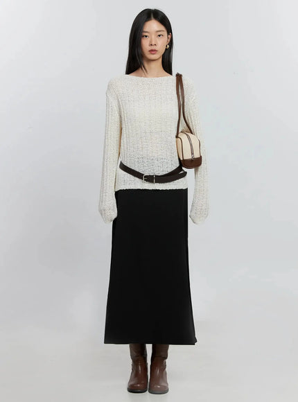 Cozy Boatneck Long Sleeve Sweater IS515