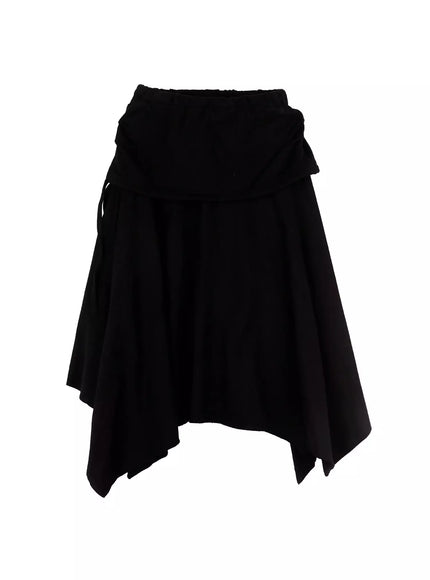 layered-shirring-asymmetrical-skirt-co517