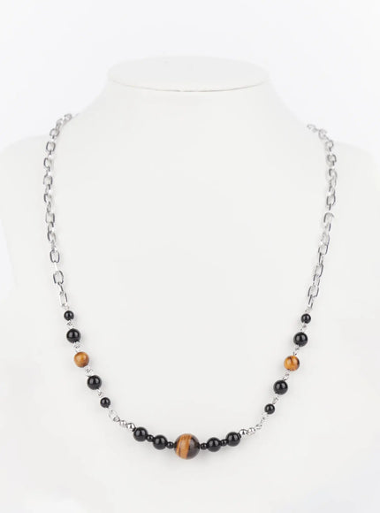 mens-black-brown-beaded-necklace-ig529
