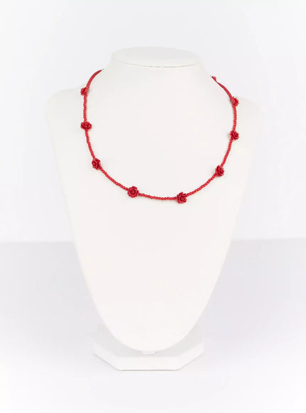 Rose Beaded Choker Necklace IF505