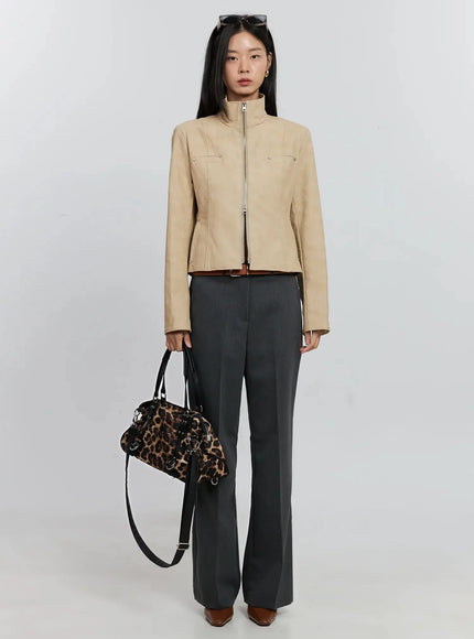 Biker Faux-Leather Jacket IS516