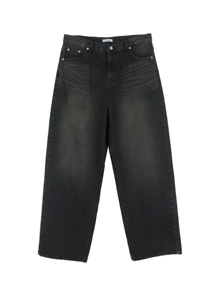 mens-casual-wide-fit-denim-jeans-il515 / Black