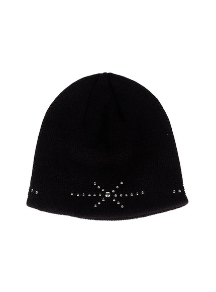 mens-studded-beanie-ig529 / Black