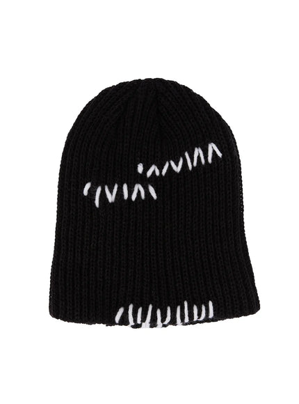 mens-black-hand-stitched-beanie-il511 / Black
