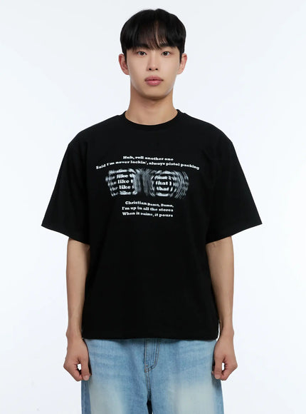 mens-blurred-graphic-tee-il517 / Black