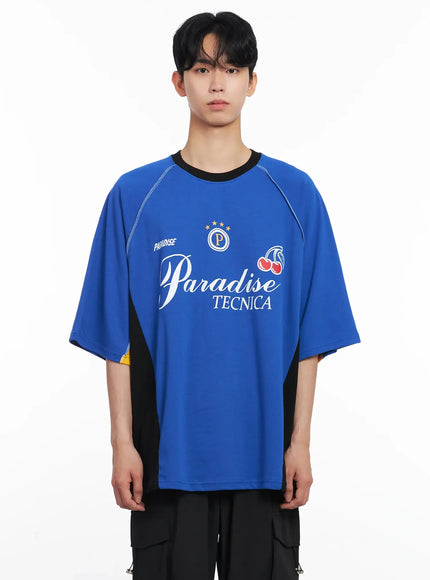 mens-graphic-paradise-casual-tee-il504 / Blue