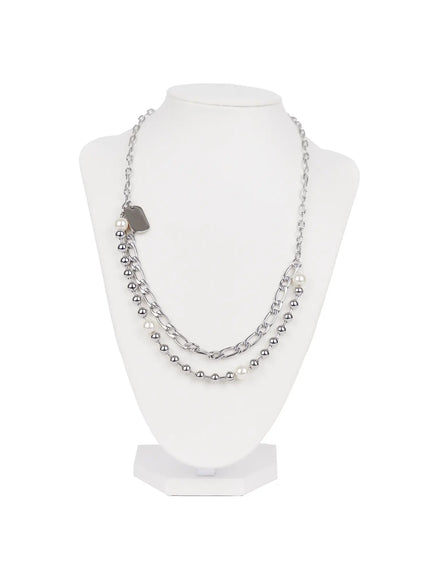 chained-plastron-necklace-in510 / Silver