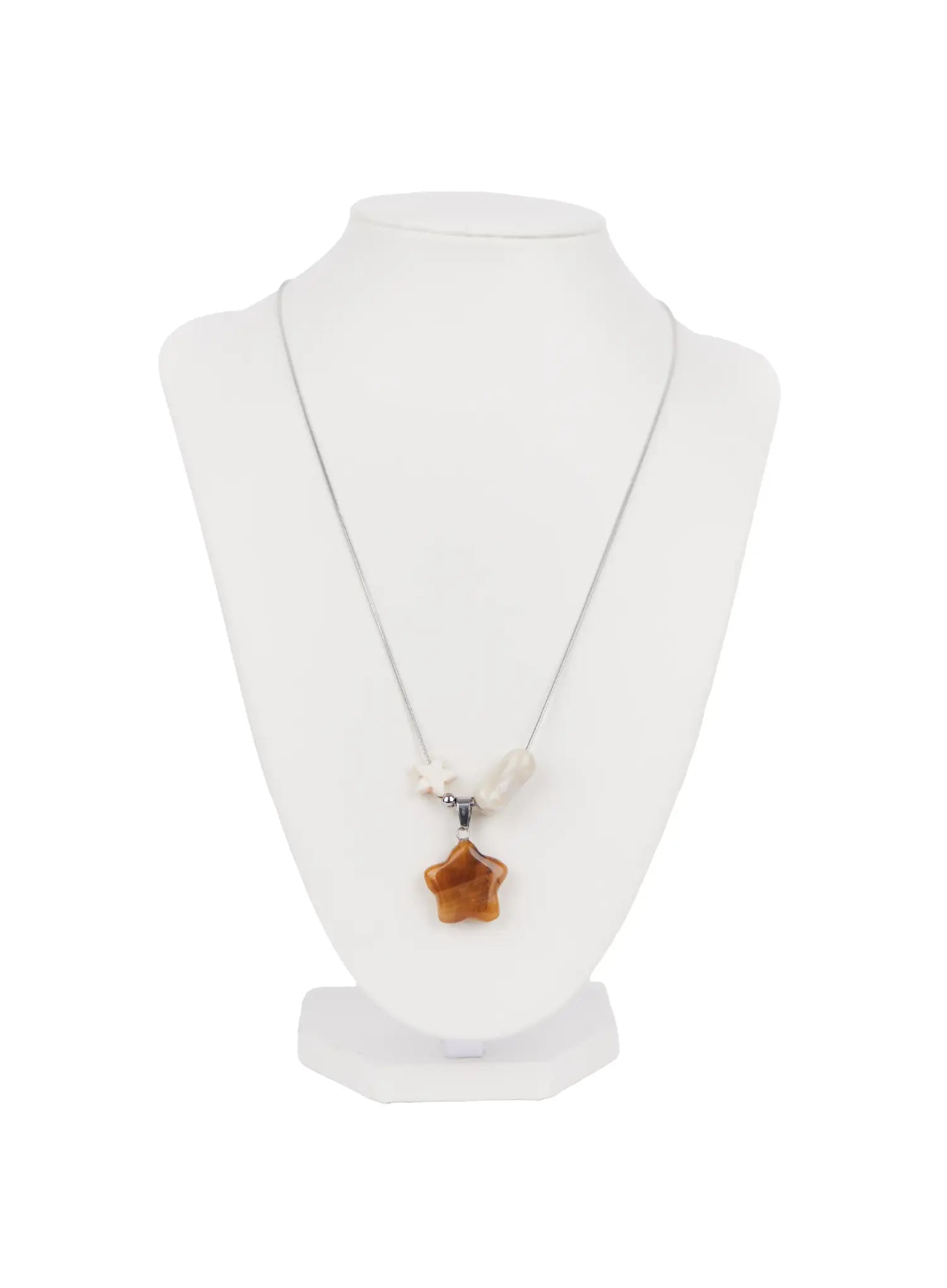 brown-star-pendant-chain-necklace-in510 / Silver