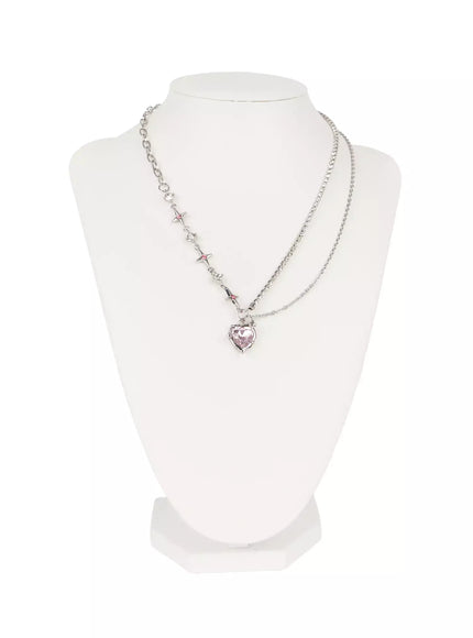 double-chain-heart-pendant-necklace-io527