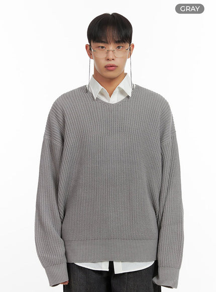 mens-oversized-v-neck-cable-knit-io420