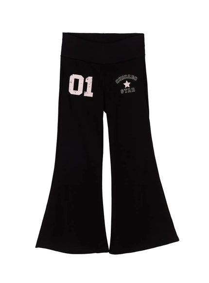 number-graphic-flare-sweatpants-iy504