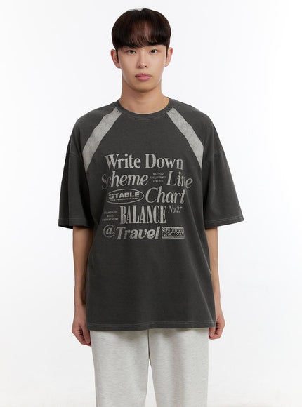 Men's Washed Graphic T-Shirt IA507