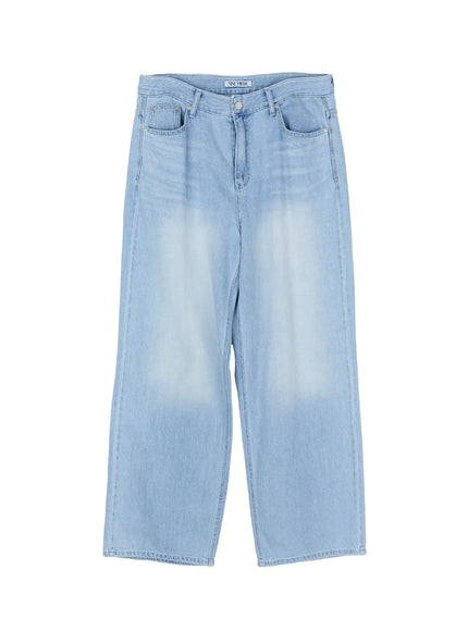 Men's Light-Wash Denim Jeans IG508