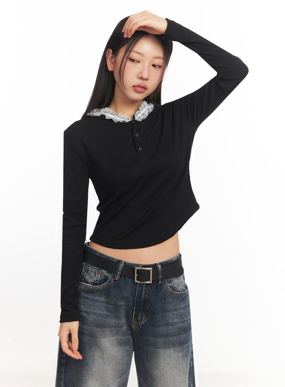 lace-trim-crop-hoodie-ia524