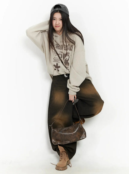 Ribbed Graphic Knit Hoodie IM502