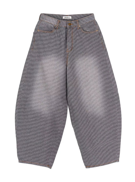 Novah Check Wide-Leg Jeans CA513