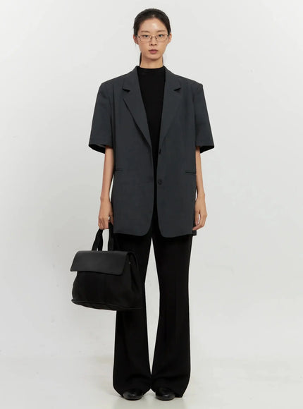 Short-Sleeve Blazer Jacket IL528