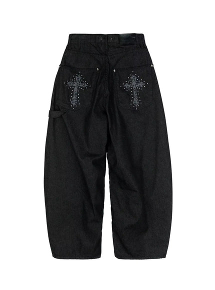 Lea Cross-Patch Baggy Jeans IS525