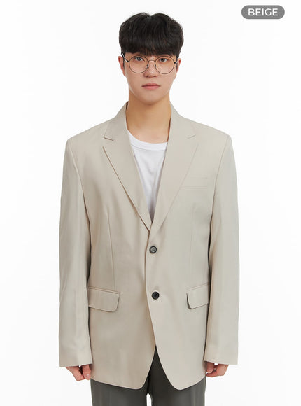 mens-solid-blazer-ia402 / Beige