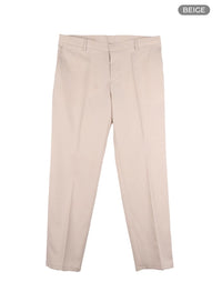 mens-solid-straight-fit-trousers-ia402 / Beige