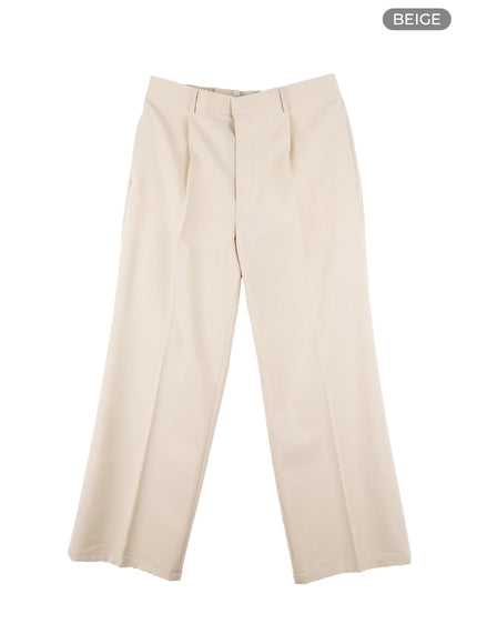 mens-solid-wide-fit-trousers-ia401 / Beige